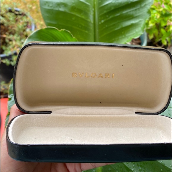 Bulgari Case for Sunglasses Black Outside Cream Inside
